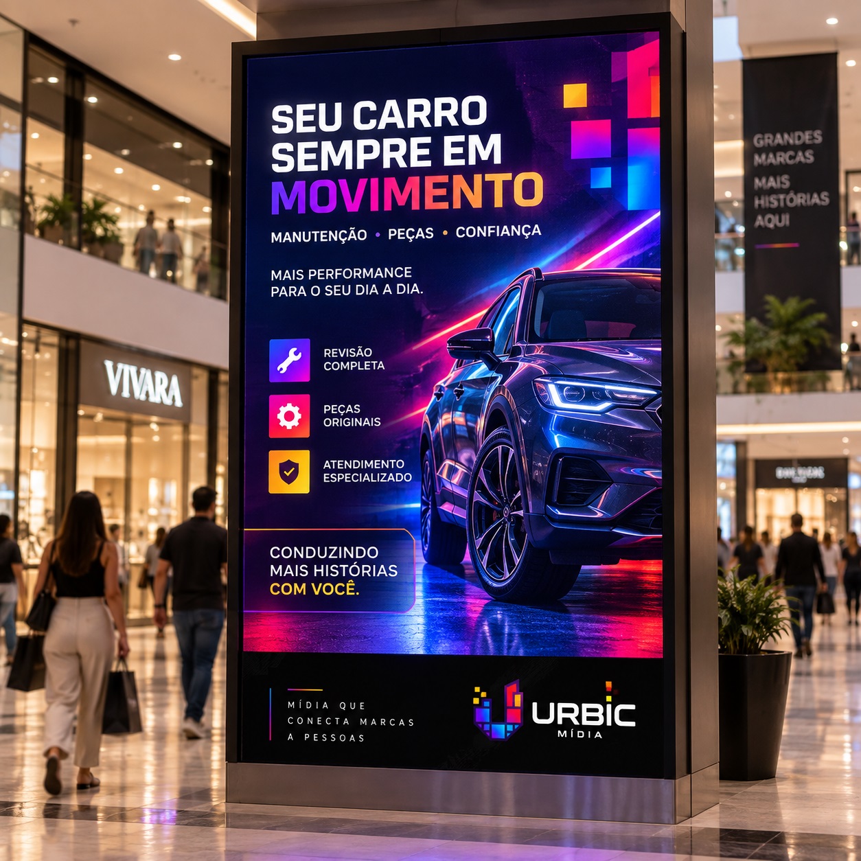 Campanha institucional em tela digital